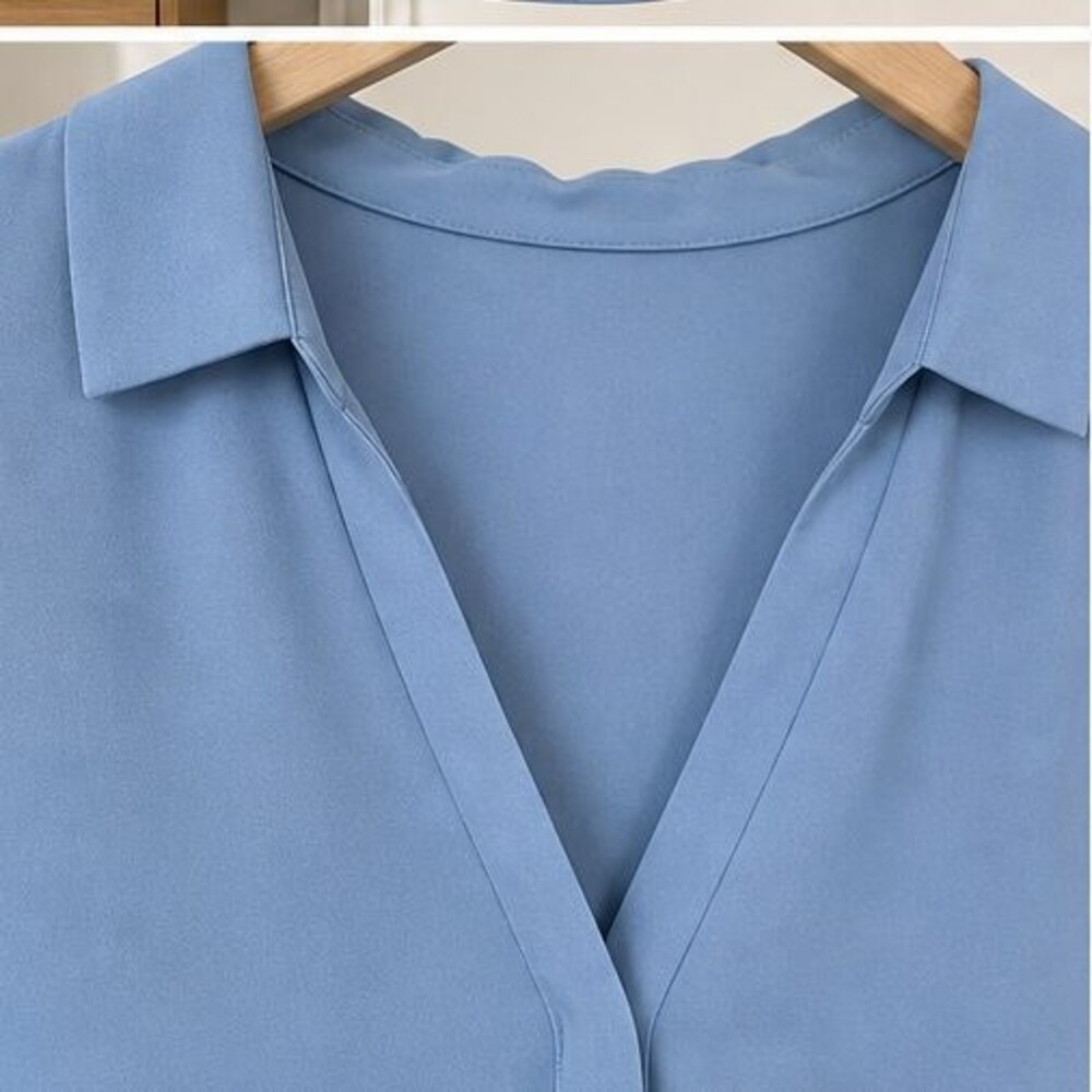 Blue V Neck Top - Picture 4 of 6